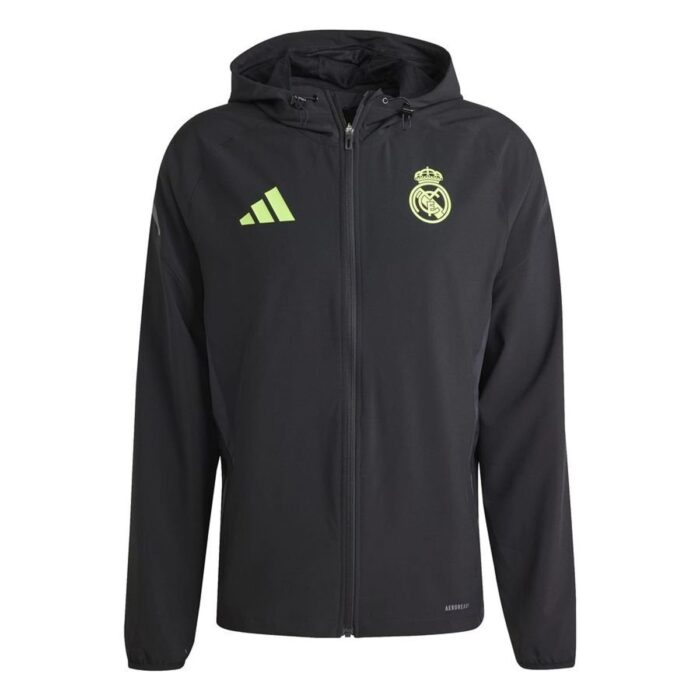 Real Madrid Training Jacket Tiro 25 Pro Vis Tech Travel - Black/Lucid Lemon