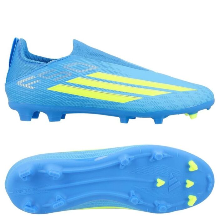 adidas F50 League Laceless FG/AG Ice Cold Precision - Lucid Ray Blue/Solar Yellow/Light Utility Aqua Kids
