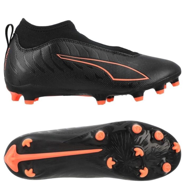 PUMA Ultra 6 Match Laceless + FG/AG Eclipse - PUMA Black/Puma Red Kids