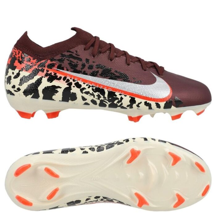 Nike Air Zoom Mercurial Vapor 16 Pro FG United - Burgundy Crush/Metallic Silver/Universal Red/Fossil Kids