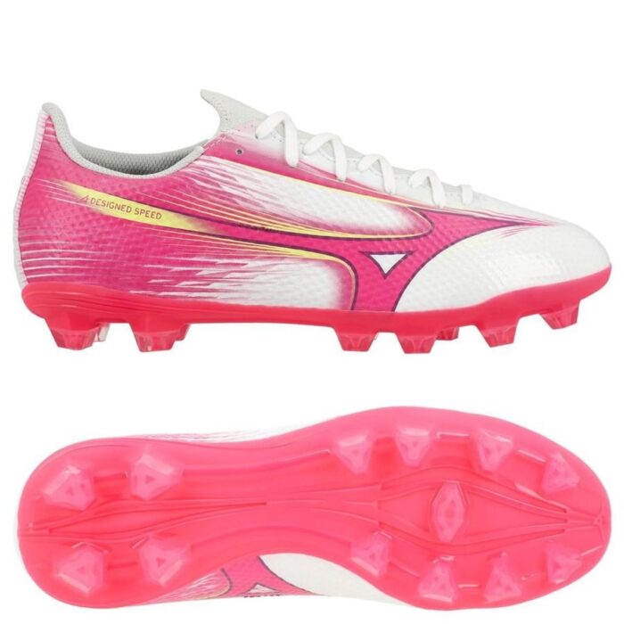 Mizuno Alpha III Select FG Blazing Flair - White/Fuchsia Purple Kids