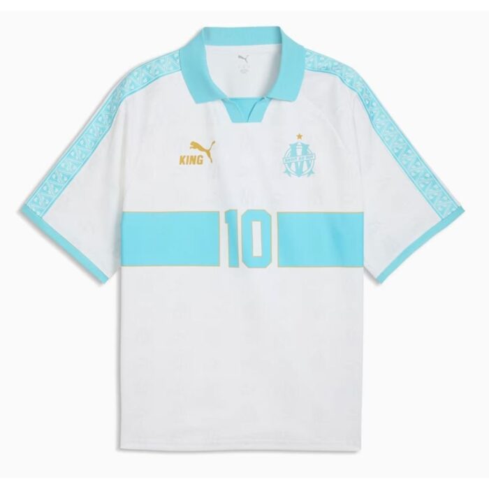 Marseille Football Shirt King Retro - PUMA White/Team Aqua