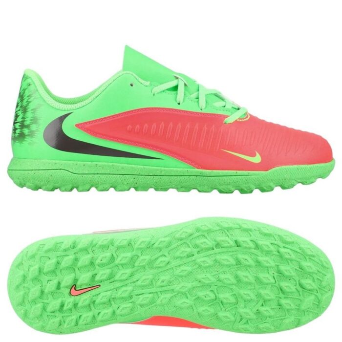 Nike Phantom 6 Club Low Cut TF Erling Haaland Personal Edition - Hot Punch/Black/Green Strike Kids