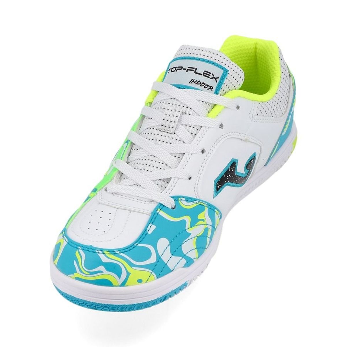 Joma Top Flex IN - White/Green/Blue Kids 5 Joma Top Flex IN - White/Green/Blue Kids - Image 5