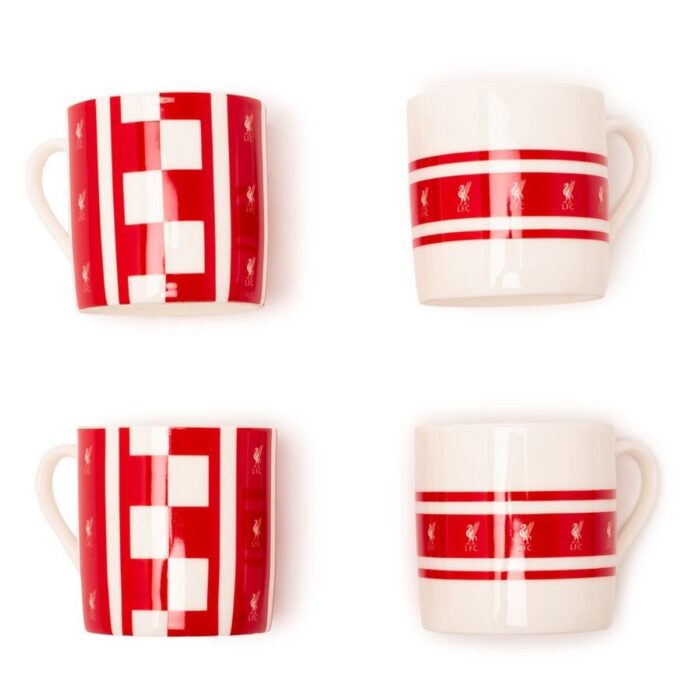 Liverpool Espresso Cup Set 4-Pack - Red/White
