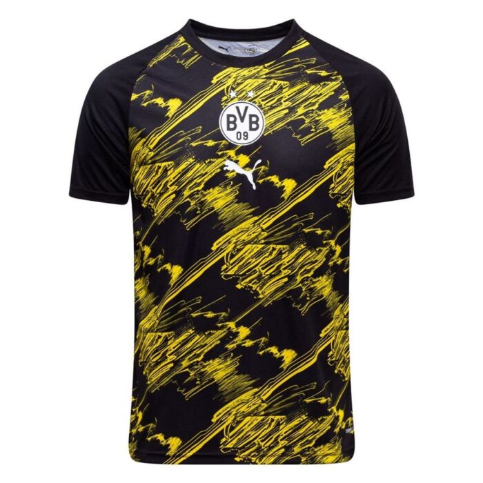 Dortmund Training T-Shirt Pre Match - PUMA Black/Faster Yellow Kids