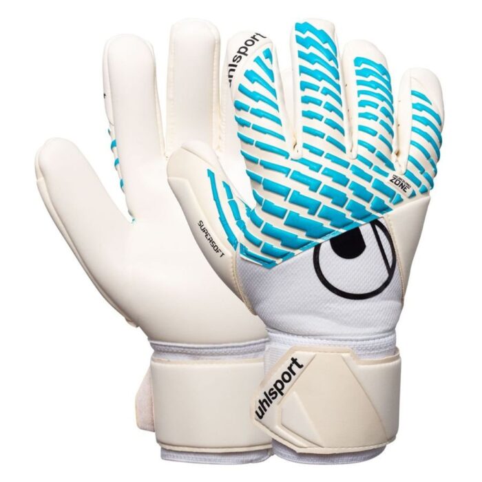 Uhlsport Goalkeeper Gloves Fangmaschine CyberTec Supersoft HN - White/Cyber Blue/Black