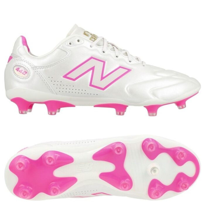 New Balance 442 V3 Elite FG Pure Ambition - White/Pink Heat
