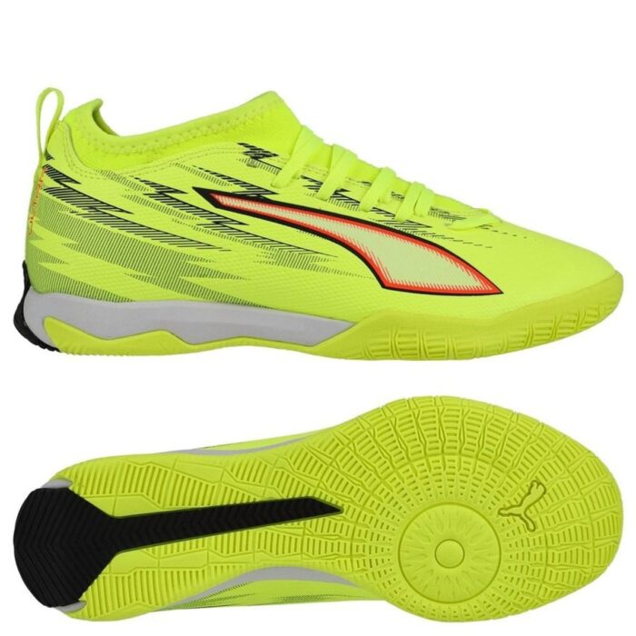 PUMA Ultra 6 Match Mid + IT Unleashed - Yellow Alert/PUMA Black/Glowing Red/Lime Squeeze Kids