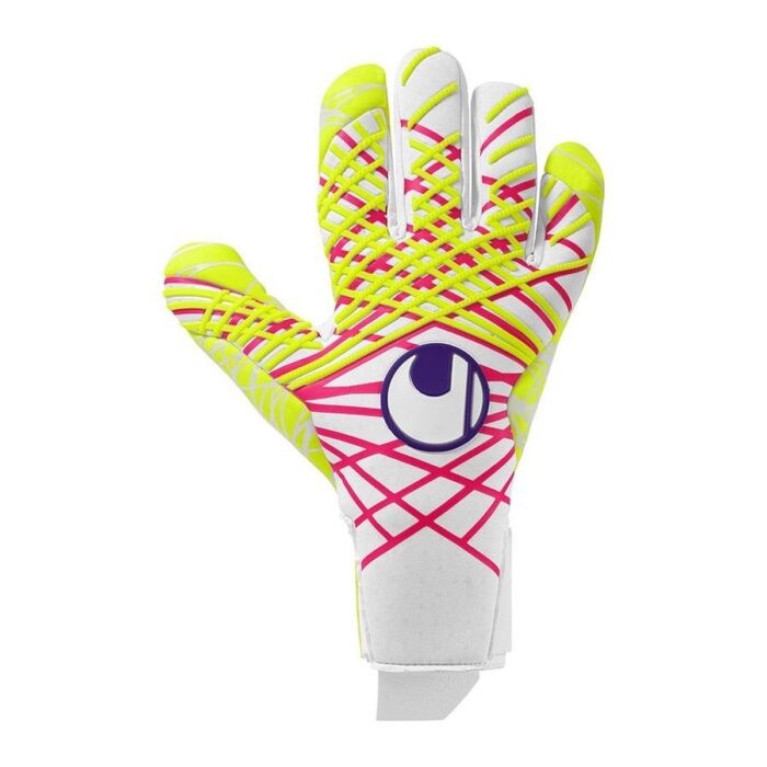 Uhlsport Goalkeeper Gloves Prediction Ultragrip HN Maignan - White/Pink/Fluo Yellow