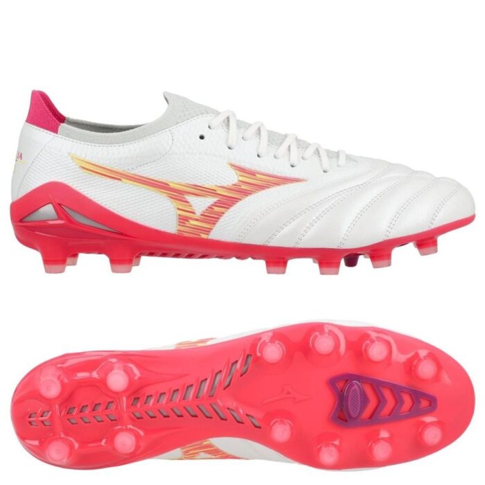 Mizuno Morelia Neo IV Beta Made in Japan FG Blazing Flair - White/Pink Tetra/Fuchsia Purple