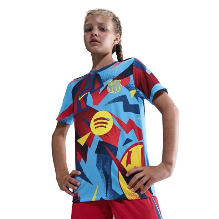 Barcelona Training T-Shirt Dri-FIT Academy Pro Pre Match 4th - University Blue/Opti Yellow Kids