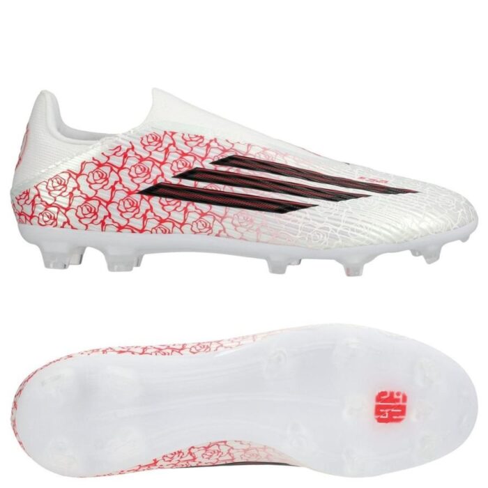 adidas F50 League Laceless FG/AG Lamine Yamal - Footwear White/Core Black/Lucid Red