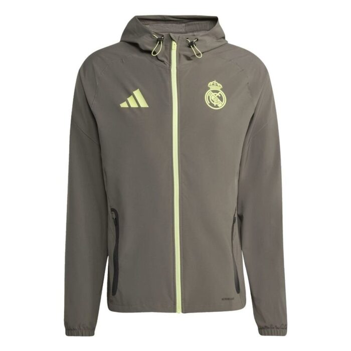Real Madrid Training Jacket Tiro 25 Competition Vis Tech Travel - Utility Grey/Semi Frozen Yellow