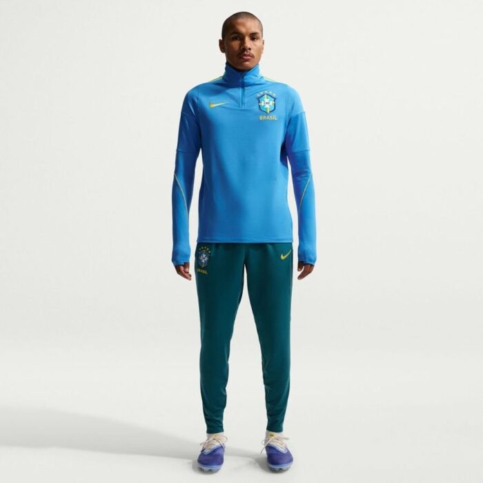 Brazil Training Shirt Dri-FIT Strike Drill World Cup 2026 - Photo Blue/Light Menta/Midwest Gold