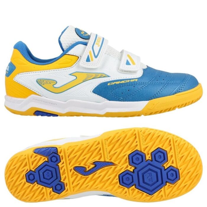 Joma Cancha Velcro IN - Royal Blue/White/Yellow Kids