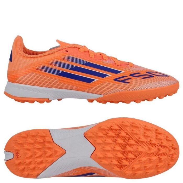 adidas F50 League TF Coral Blaze - Beam Orange/Lucid Blue/Footwear White Kids