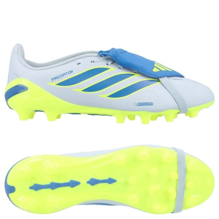 adidas Predator League Fold-over Tongue AG Ice Cold Precision - Crystal Sky/Ray Blue/Solar Yellow Kids