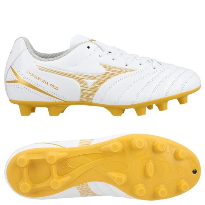 Mizuno Monarcida Neo III Select FG Bright Gold - White/Gold Kids