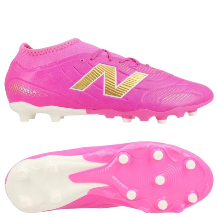 New Balance Tekela V5 Team Low Cut FG Pure Ambition - Pink Heat/White/Gold Kids