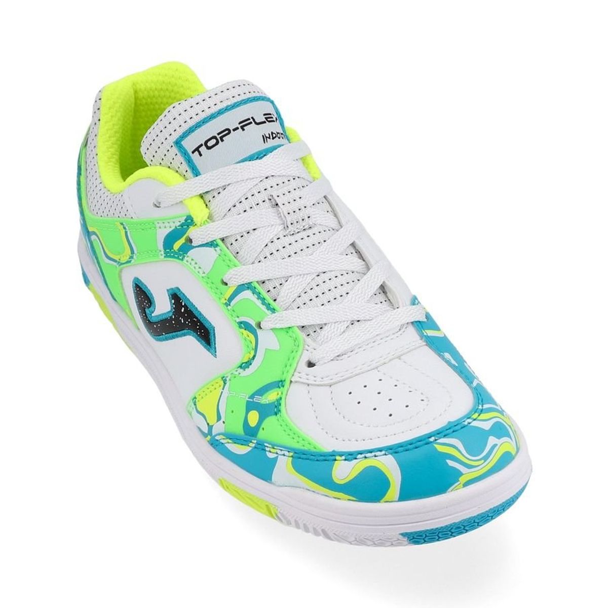 Joma Top Flex IN - White/Green/Blue Kids 4 Joma Top Flex IN - White/Green/Blue Kids - Image 4