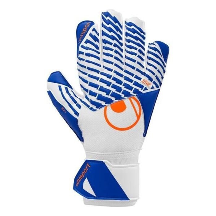 Uhlsport Goalkeeper Gloves Fangmaschine Soft Advanced - White/Royal Blue/Fluo Orange