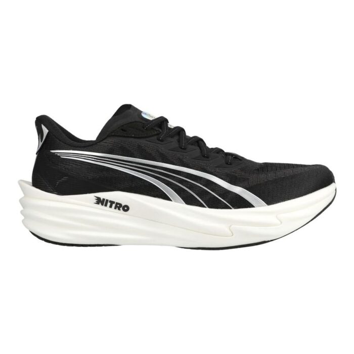 PUMA Running Shoe Deviate Nitro 4 - Black/White/Silver Metallic Women
