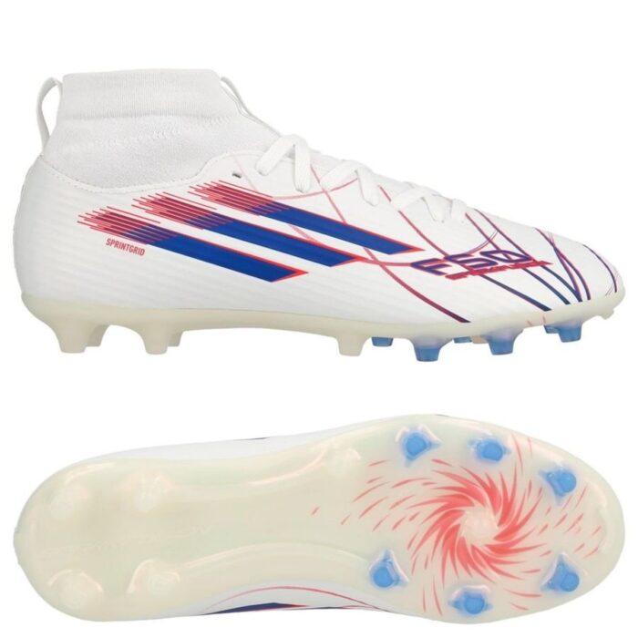 adidas F50 Sparkfusion League Mid Cut FG/AG Icon Takeover - Footwear White/Royal Blue/Lucid Red Girl
