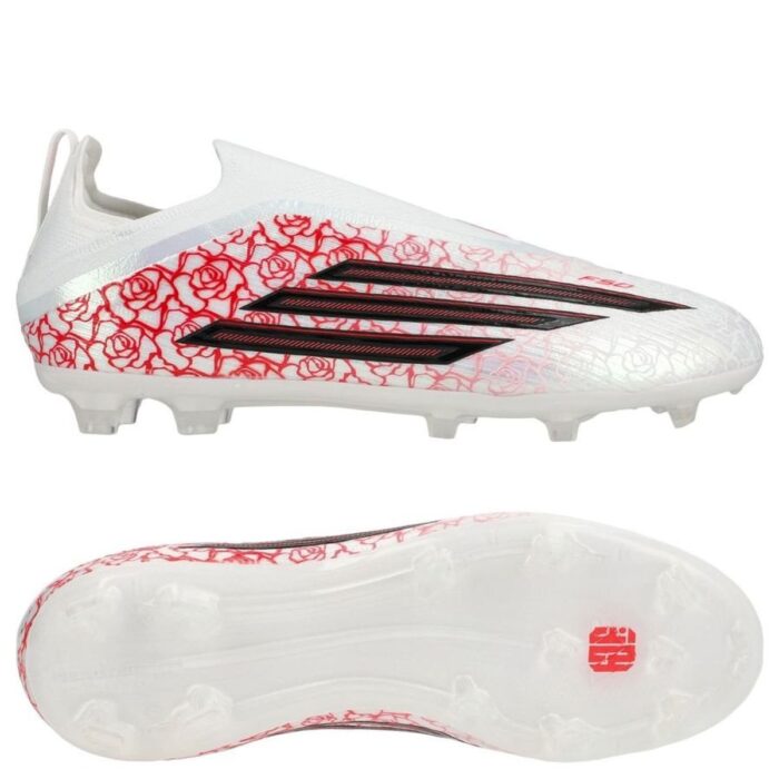 adidas F50 Elite Laceless FG Lamine Yamal - Footwear White/Core Black/Lucid Red Kids