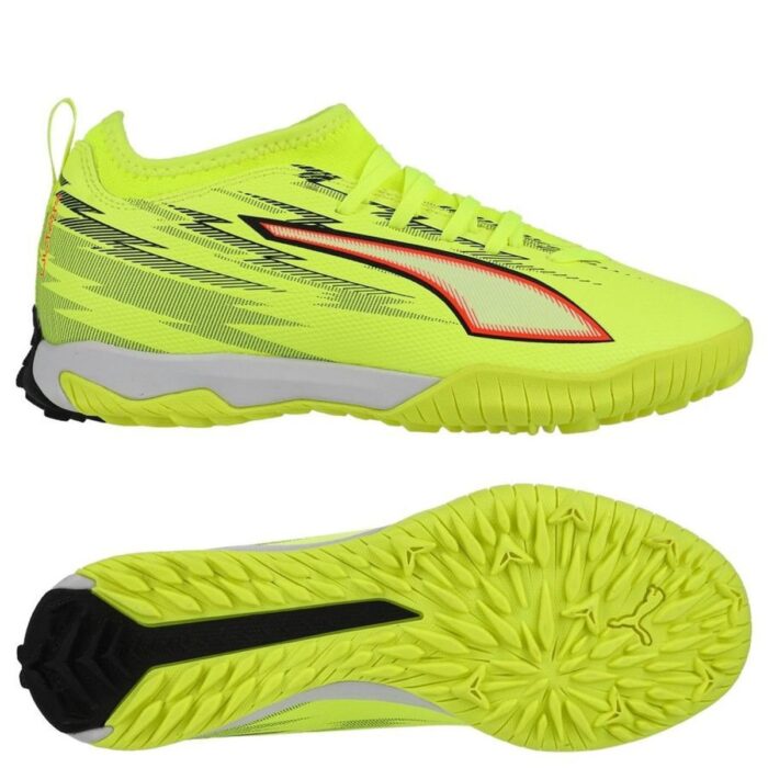 PUMA Ultra 6 Match Mid + TT Unleashed - Yellow Alert/PUMA Black/Glowing Red Kids