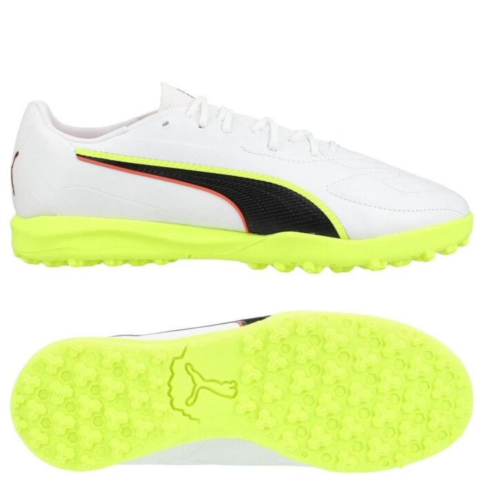 PUMA King 20 Match TT Unleashed - PUMA White/Glowing Red/Yellow Alert Kids