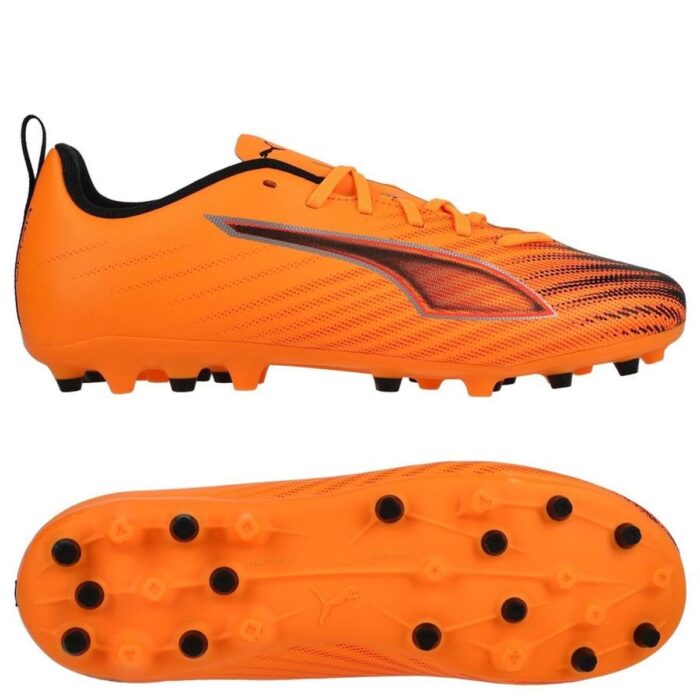 PUMA Ultra 6 Play MG Hot Pursuit - Heat Fire/PUMA Black/Glowing Red Kids