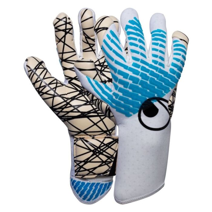 Uhlsport Goalkeeper Gloves Fangmaschine CyberTec Ultragrip SC - White/Cyber Blue/Black
