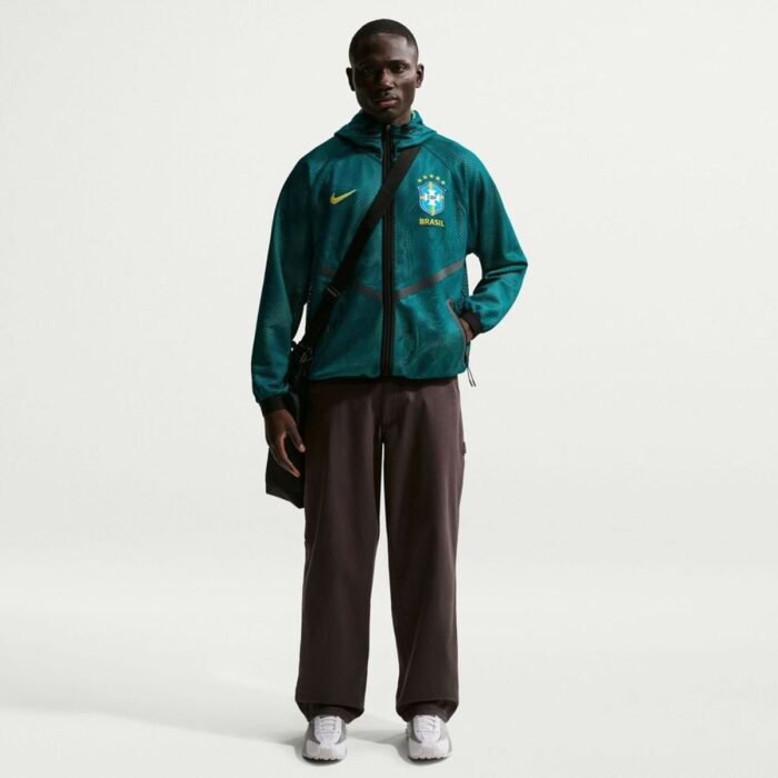 Brazil Training Jacket Dri-FIT KMC Anthem World Cup 2026 - Geode Teal/Light Menta/Midwest Gold