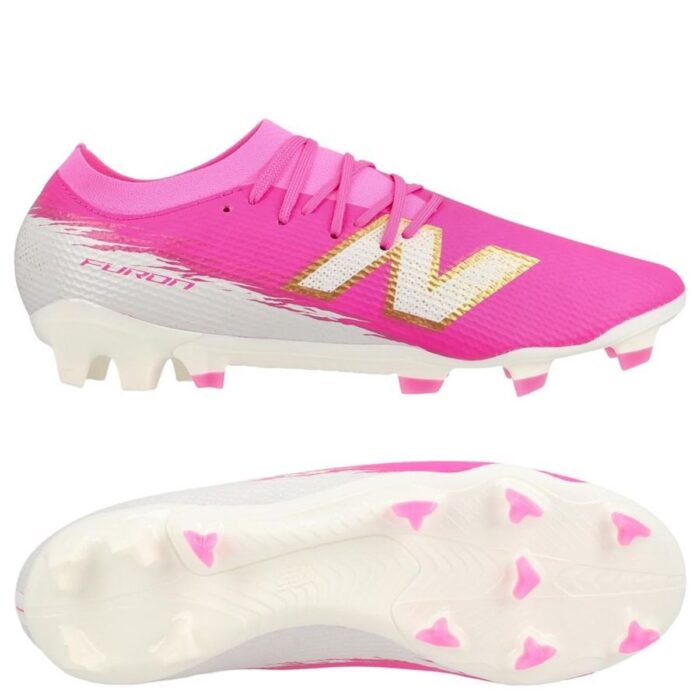New Balance Furon V8 Team FG Pure Ambition - Pink Heat/White/Gold