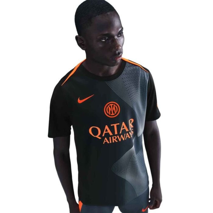 Inter Training T-Shirt Dri-FIT Academy Pro Pre Match 3rd - Black/Thunder Blue/Safety Yellow