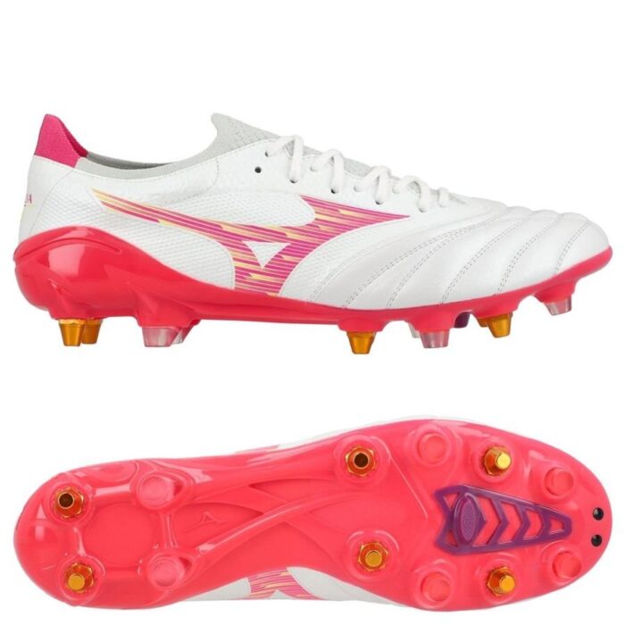 Mizuno Morelia Neo IV Beta Elite SG Blazing Flair - White/Pink Tetra/Fuchsia Purple