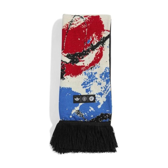 Manchester United Scarf Stone Roses - Black/Multicolor