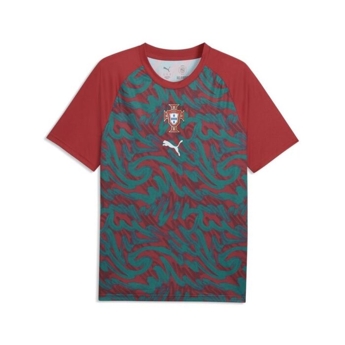 Portugal Training T-Shirt Pre Match World Cup 2026 - Club Red/Green Lagoon