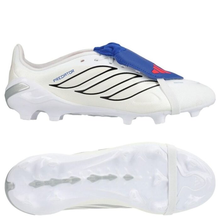 adidas Predator League Fold-over Tongue FG Icon Takeover - Footwear White/Zero Metallic/Royal Blue Kids