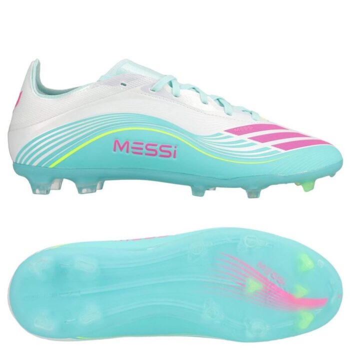 adidas F50 Messi Elite FG Aurora Radiante - Footwear White/Lucid Pink/Flash Aqua Kids