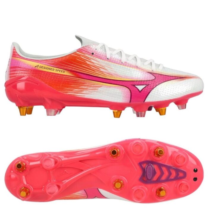 Mizuno Alpha III Made in Japan SG Blazing Flair - White/Fuchsia Purple