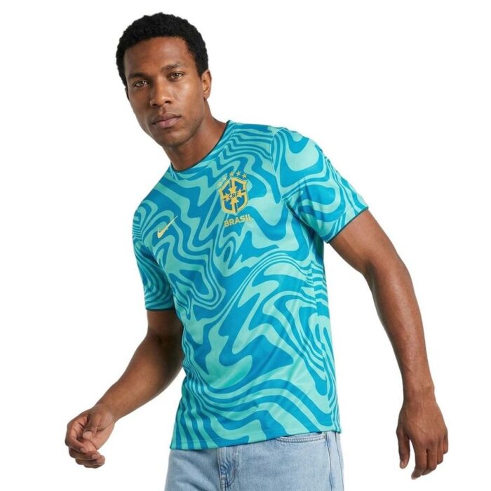 Brazil Training T-Shirt Dri-FIT Academy Pro Pre Match World Cup 2026 - Light Menta/Photo Blue