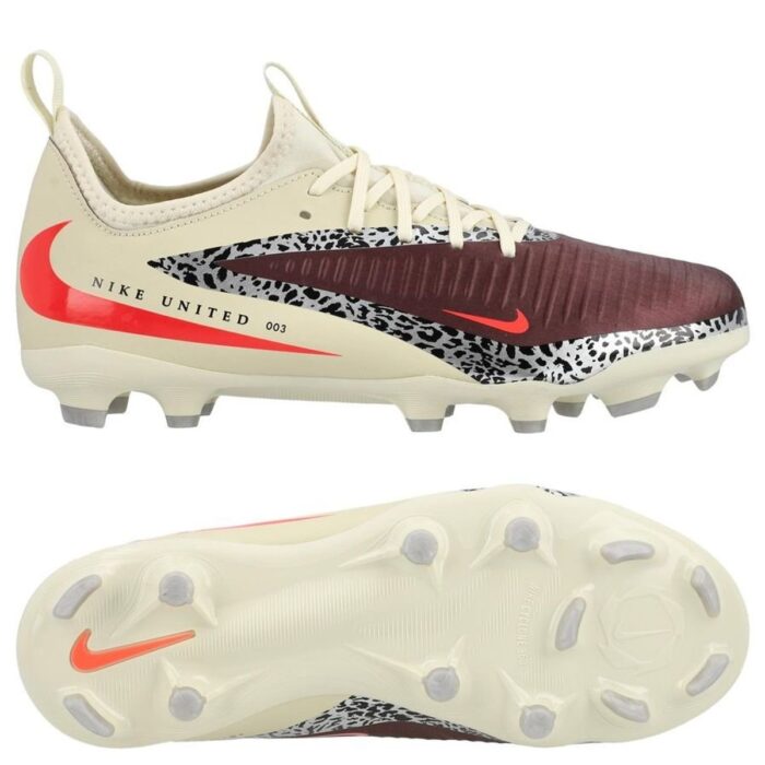 Nike Phantom 6 Academy Low Cut MG United - Burgundy Crush/Universal Red/Fossil Kids