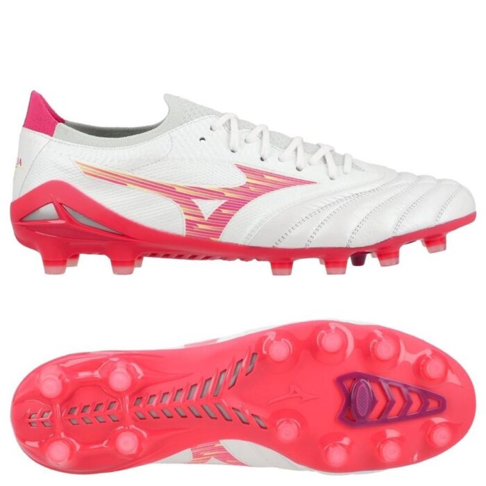 Mizuno Morelia Neo IV Beta Elite FG Blazing Flair - White/Pink Tetra/Fuchsia Purple