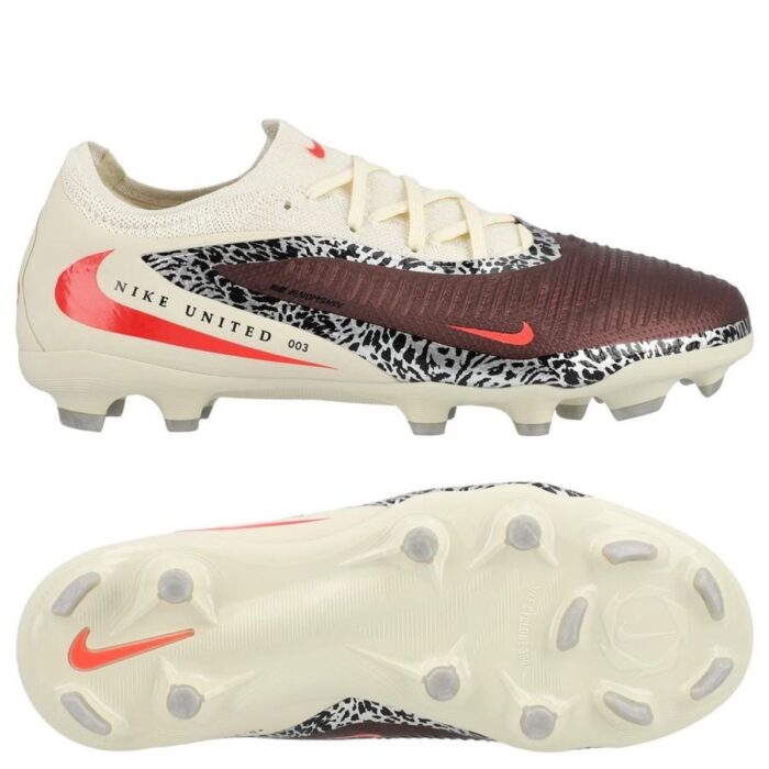 Nike Phantom 6 Pro Low Cut MG United - Burgundy Crush/Universal Red/Fossil Kids