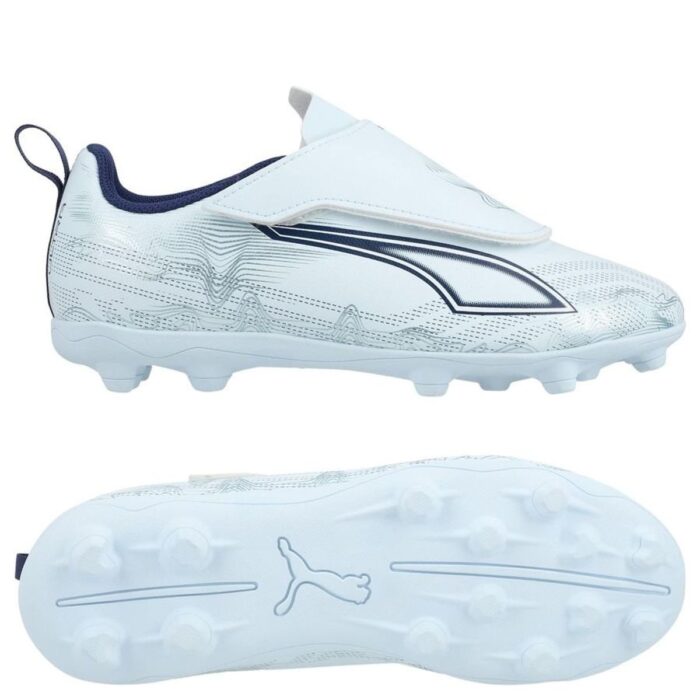 PUMA Ultra 6 Play Velcro FG/AG Dreamrush - Icy Blue/PUMA White/Blue Jewel Kids