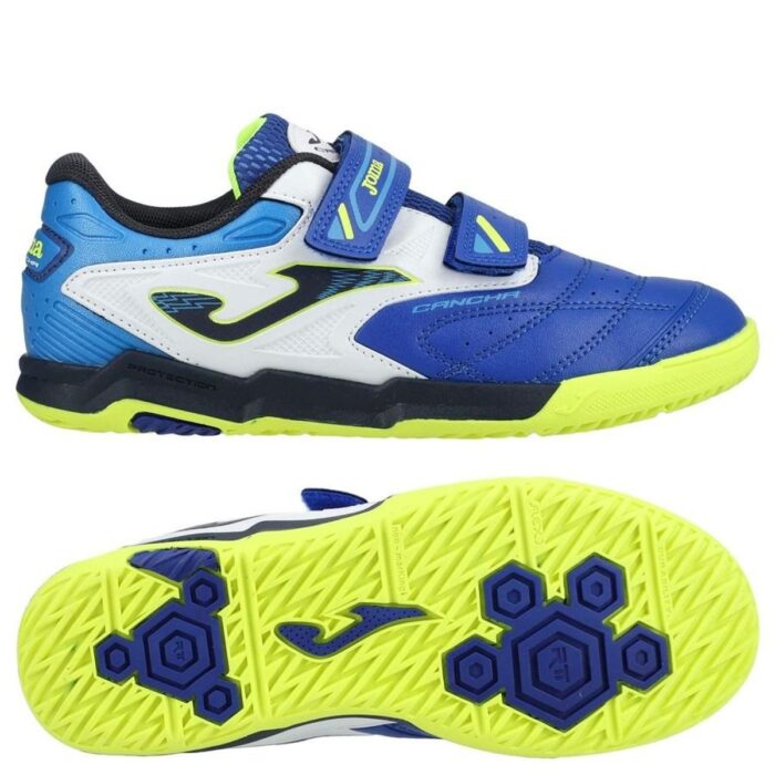 Joma Cancha Velcro IN - Royal Blue/White/Yellow Kids