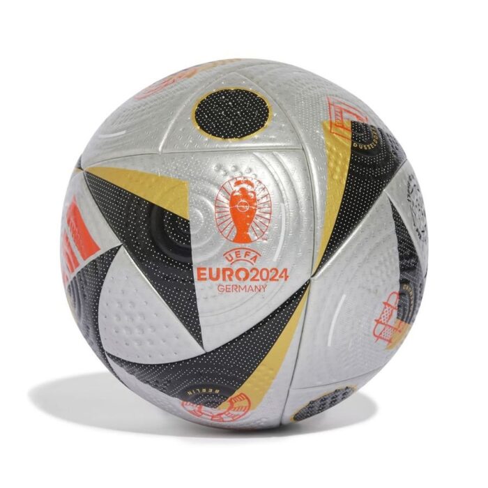 adidas Football FUSSBALLLIEBE Pro EURO 2024 Final Match Ball - Silver Metallic/Gold Metallic/Black
