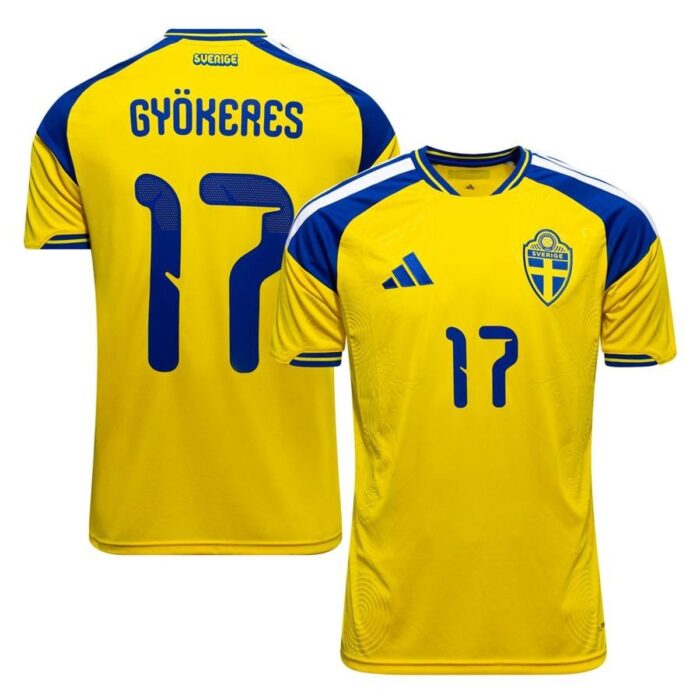 Sweden Home Shirt World Cup 2026 Gyökeres 17